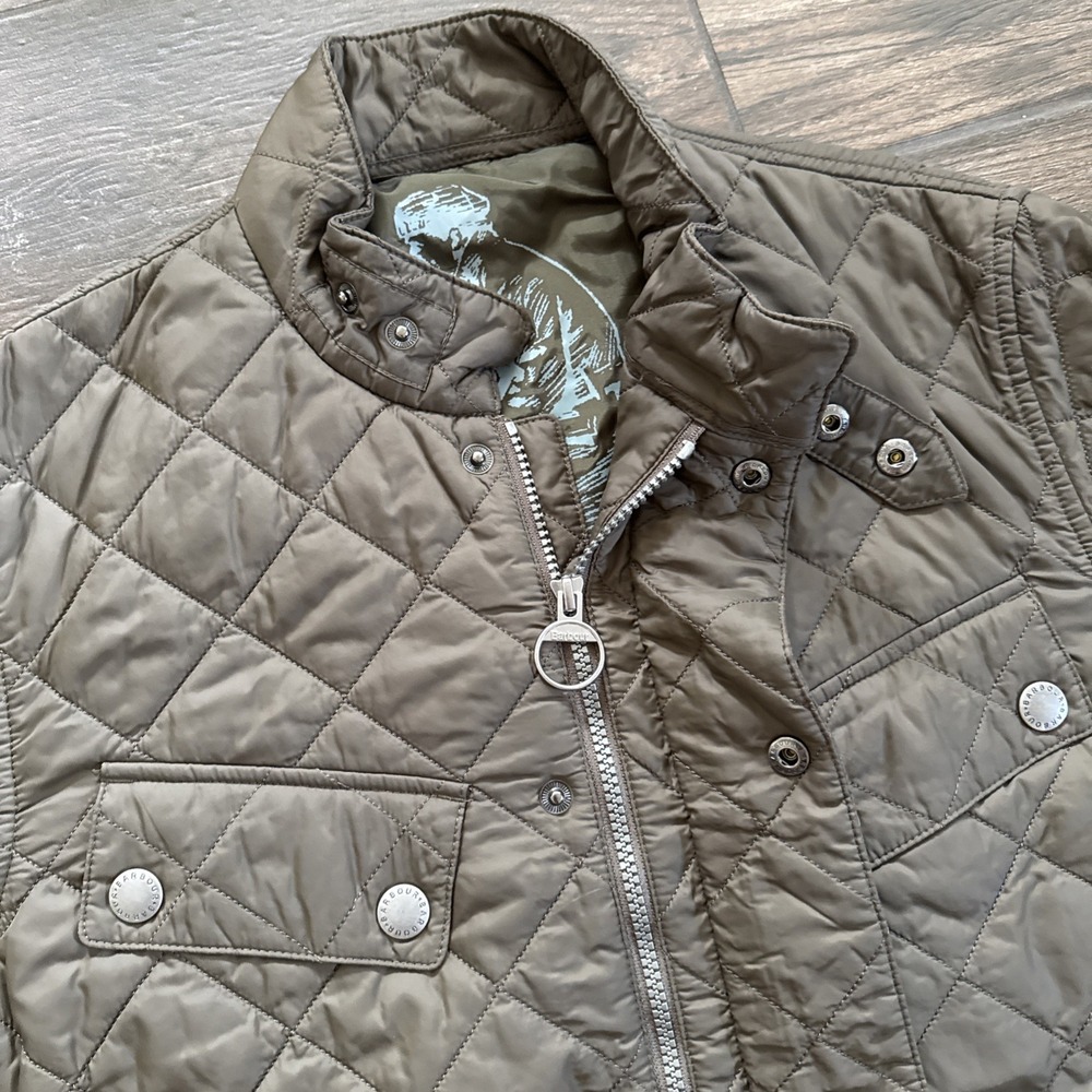 Barbour Rider Quilt Jacket Men Medium Brown International Motorcycle Biker - Picture 5 of 12